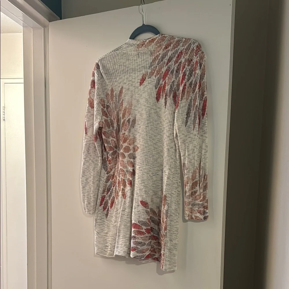 Nic + Zoe Floral Knit Duster Cardigan Size M - Picture 5 of 10
